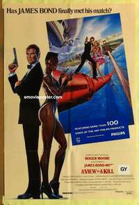 d118 VIEW TO A KILL int'l one-sheet movie poster '85 Moore as James Bond!