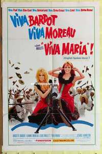 d114 VIVA MARIA one-sheet movie poster '66 Brigitte Bardot, Jeanne Moreau