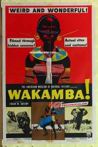 d112 WAKAMBA one-sheet movie poster '55 weird & wonderful African tribe!