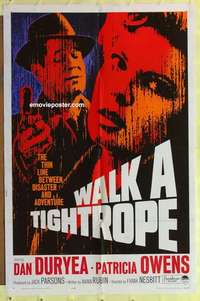 d110 WALK A TIGHTROPE one-sheet movie poster '64 Dan Duryea, Patricia Owens