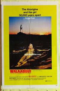 d108 WALKABOUT one-sheet movie poster '71 Agutter, Nicolas Roeg classic!