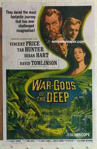 d102 WAR-GODS OF THE DEEP one-sheet movie poster '65 AIP, Vincent Price