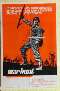 d104 WAR HUNT one-sheet movie poster '62 artwork of Robert Redford!