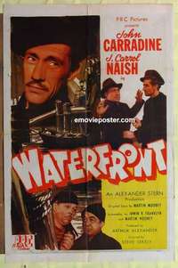 d101 WATERFRONT one-sheet movie poster '44 John Carradine, Naish