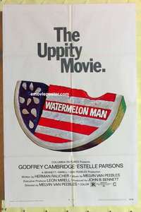 d097 WATERMELON MAN one-sheet movie poster '70 black man becomes white!