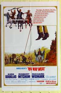 d094 WAY WEST style B one-sheet movie poster '67 Harold Hecht western epic!