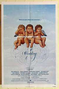 d092 WEDDING one-sheet movie poster '78 Robert Altman, Hess artwork!
