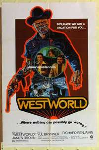 d086 WESTWORLD one-sheet movie poster '73 Yul Brynner, James Brolin