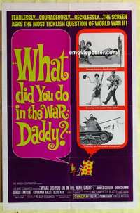 d084 WHAT DID YOU DO IN THE WAR DADDY one-sheet movie poster '66 Coburn