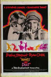 d081 WHAT'S UP DOC style B one-sheet movie poster '72 Streisand, O'Neal