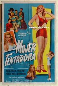 d076 WHEN A GIRL'S BEAUTIFUL Spanish/U.S. one-sheet movie poster '47 Adele Jergens