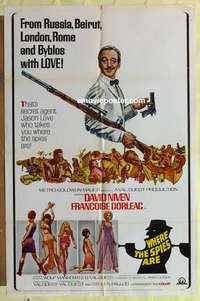 d070 WHERE THE SPIES ARE one-sheet movie poster '66 spy David Niven!