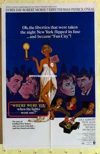 d068 WHERE WERE YOU WHEN THE LIGHTS WENT OUT one-sheet movie poster '68