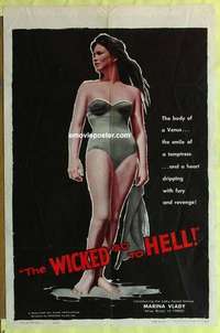 d051 WICKED GO TO HELL one-sheet movie poster '60 sexy Marina Vlady!
