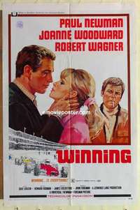 d039 WINNING one-sheet movie poster '69 Paul Newman, Indy car racing!