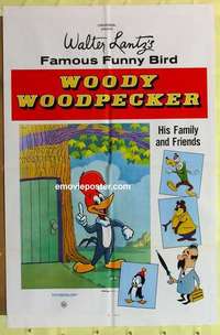 d028 WOODY WOODPECKER one-sheet movie poster '60s Chilly Willy!