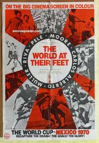 d027 WORLD AT THEIR FEET English one-sheet movie poster '70 soccer, Pele!