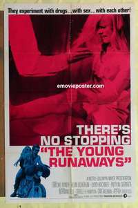 d006 YOUNG RUNAWAYS one-sheet movie poster '68 teens, drugs & sex!