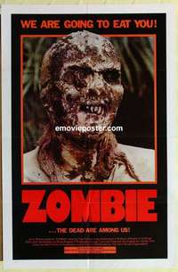 d003 ZOMBIE one-sheet movie poster '79 classic Lucio Fulci horror!