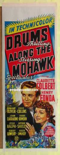 f071 DRUMS ALONG THE MOHAWK long Australian daybill movie poster '39 Ford