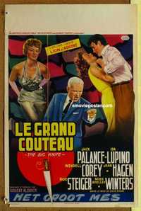 f011 BIG KNIFE Belgian movie poster '55 Jack Palance, Ida Lupino