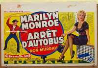 f013 BUS STOP Belgian '57 cowboy Don Murray with lasso & full-length sexy Marilyn Monroe!