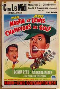 f014 CADDY Belgian movie poster '53 Dean Martin & Jerry Lewis golfing!