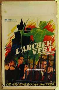 f033 GREEN ARCHER Belgian movie poster '40 Edgar Wallace serial!