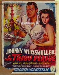 f044 LOST TRIBE Belgian movie poster '49 Johnny Weissmuller