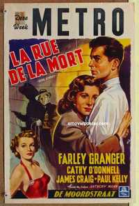 f056 SIDE STREET Belgian movie poster '50 Farley Granger, O'Donnell