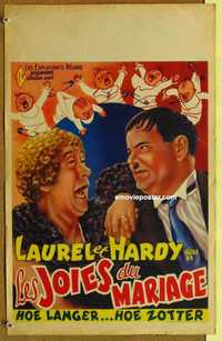 f064 TWICE TWO Belgian movie poster R50s Laurel & Hardy, Hal Roach