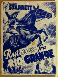 f103 DOWN RIO GRANDE WAY Danish movie poster '42 Charles Starrett