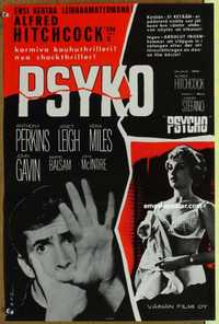 f145 PSYCHO Finnish movie poster R71 Leigh, Perkins, Hitchcock