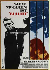 f203 BULLITT German movie poster '69 Steve McQueen, Scharl art!