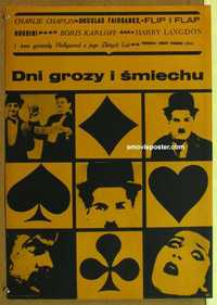 f227 DAYS OF THRILLS & LAUGHTER Polish movie poster '61 Charlie Chaplin