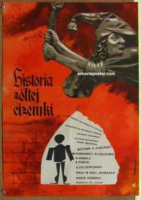 f262 YELLOW SLIPPERS Polish movie poster '61 Trokowski artwork!