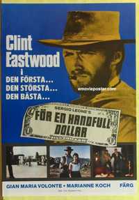 f285 FISTFUL OF DOLLARS Swedish movie poster R75 Clint Eastwood