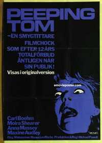 f305 PEEPING TOM Swedish movie poster R70 Michael Powell classic!