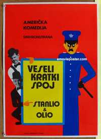 f127 VESELI KRATKI SPOJ Yugoslavian movie poster '70s Laurel & Hardy classic!