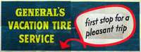 g270 GENERAL'S VACATION TIRE SERVICE billboard poster 1960s
