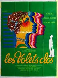 g371 CLOSED SHUTTERS French one-panel movie poster '73 cool Coloretti art!