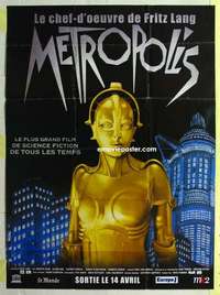 g384 METROPOLIS French one-panel movie poster R2000s Fritz Lang classic!