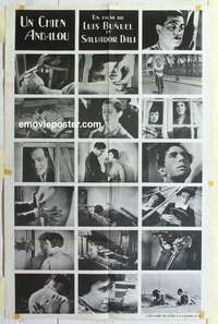 g366 UN CHIEN ANDALOU French 31x47 movie poster '68 Luis Bunuel & Dali