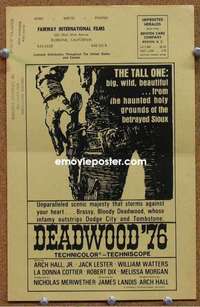 g317 DEADWOOD '76 movie herald '65 Arch Hall Jr, western!