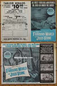g320 FABULOUS WORLD OF JULES VERNE movie herald '61 cool image!