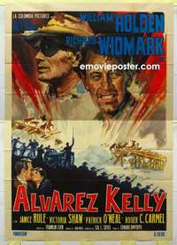g348 ALVAREZ KELLY Italian two-panel movie poster '66 William Holden, Widmark