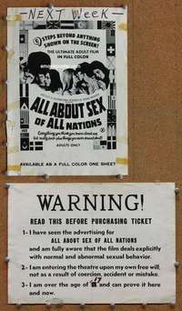 h028 ALL ABOUT SEX OF ALL NATIONS movie pressbook '60s William Mishkin