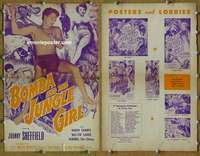 h094 BOMBA & THE JUNGLE GIRL movie pressbook '53 Johnny Sheffield