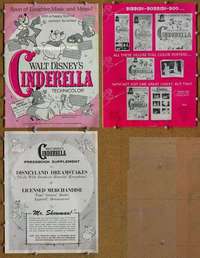 h141 CINDERELLA movie pressbook R65 Walt Disney classic cartoon!