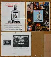 h147 CLONES movie pressbook '73 Michael Greene, Gregory Sierra